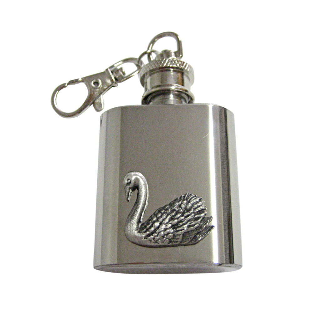 Textured Swan Bird Keychain Flask - image 1